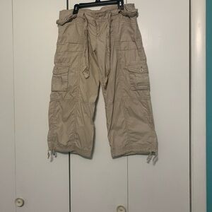 Younique Khaki Cargo Cropped Pants